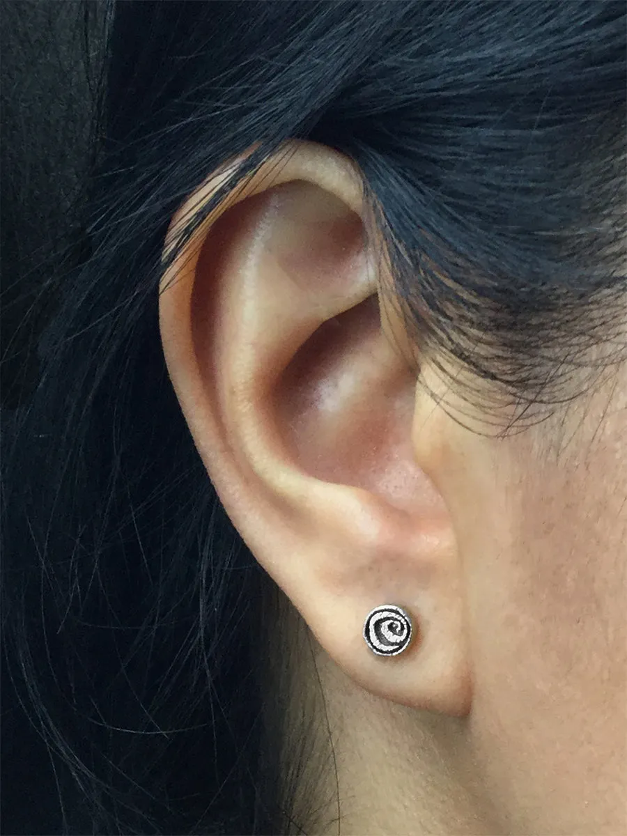 Spiral Stud Earrings in sterling silver