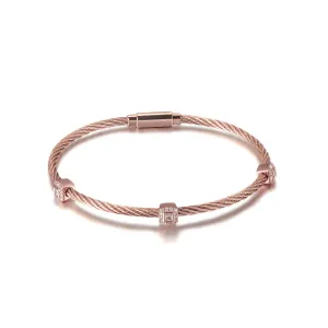 Square Pavé Station Cable Bracelet