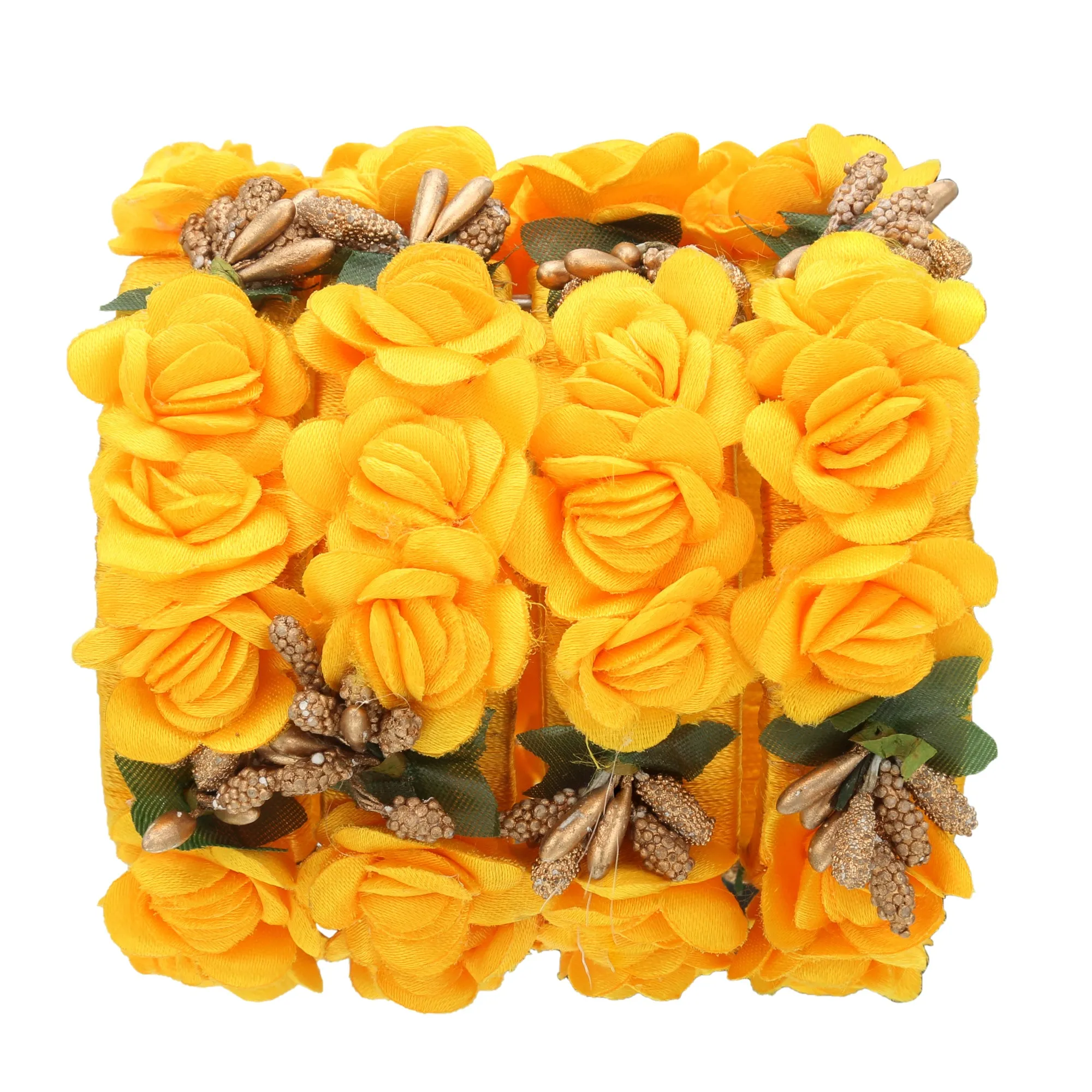 Sukriti Beautiful Handcrafted MangoYellow Flower Designer Silk thread Bridal Chuda Wedding Bangles for Women – Set of 22