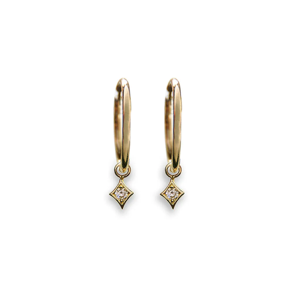 Tamara dangling diamond hoop earrings
