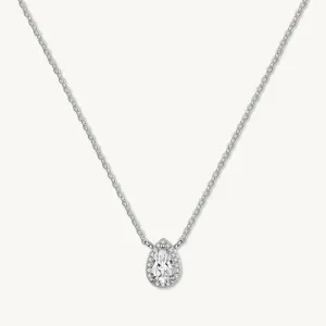 Teardrop Solitaire Moissanite Necklace 1 Carat