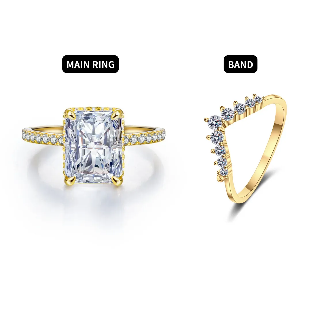 The Eldora - Diamond & Meteorite Couple Ring Set