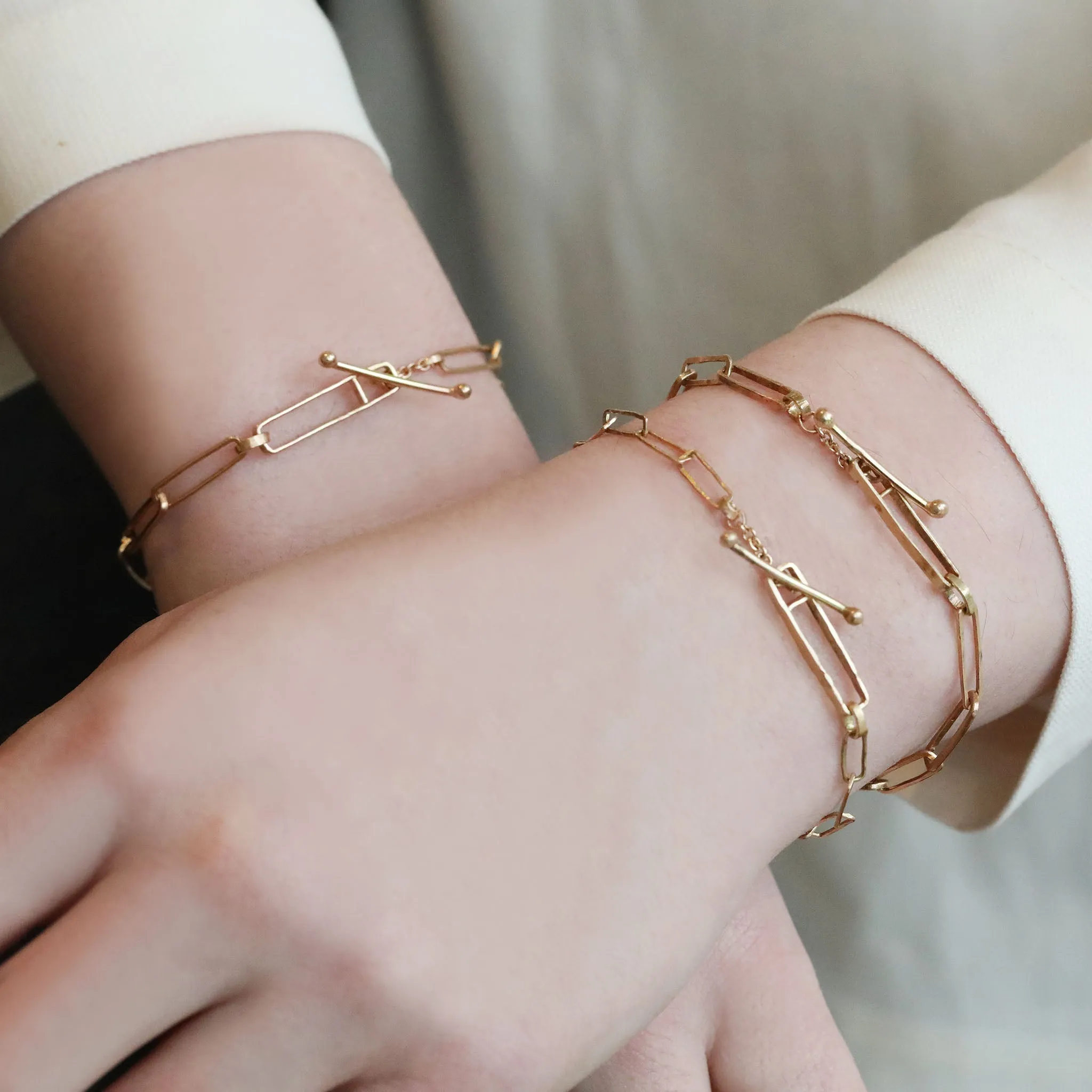 The "Sweetie" 14 Karat Gold Bracelet Featuring Delicate Handmade Chain Links