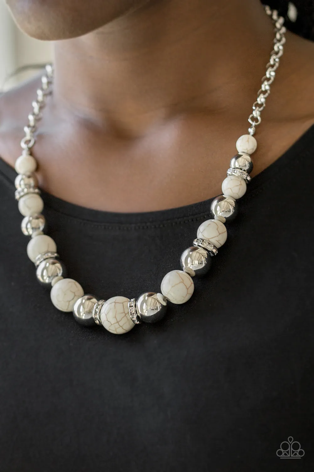 The Ruling Class - White Paparazzi  Necklace