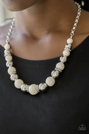 The Ruling Class - White Paparazzi  Necklace