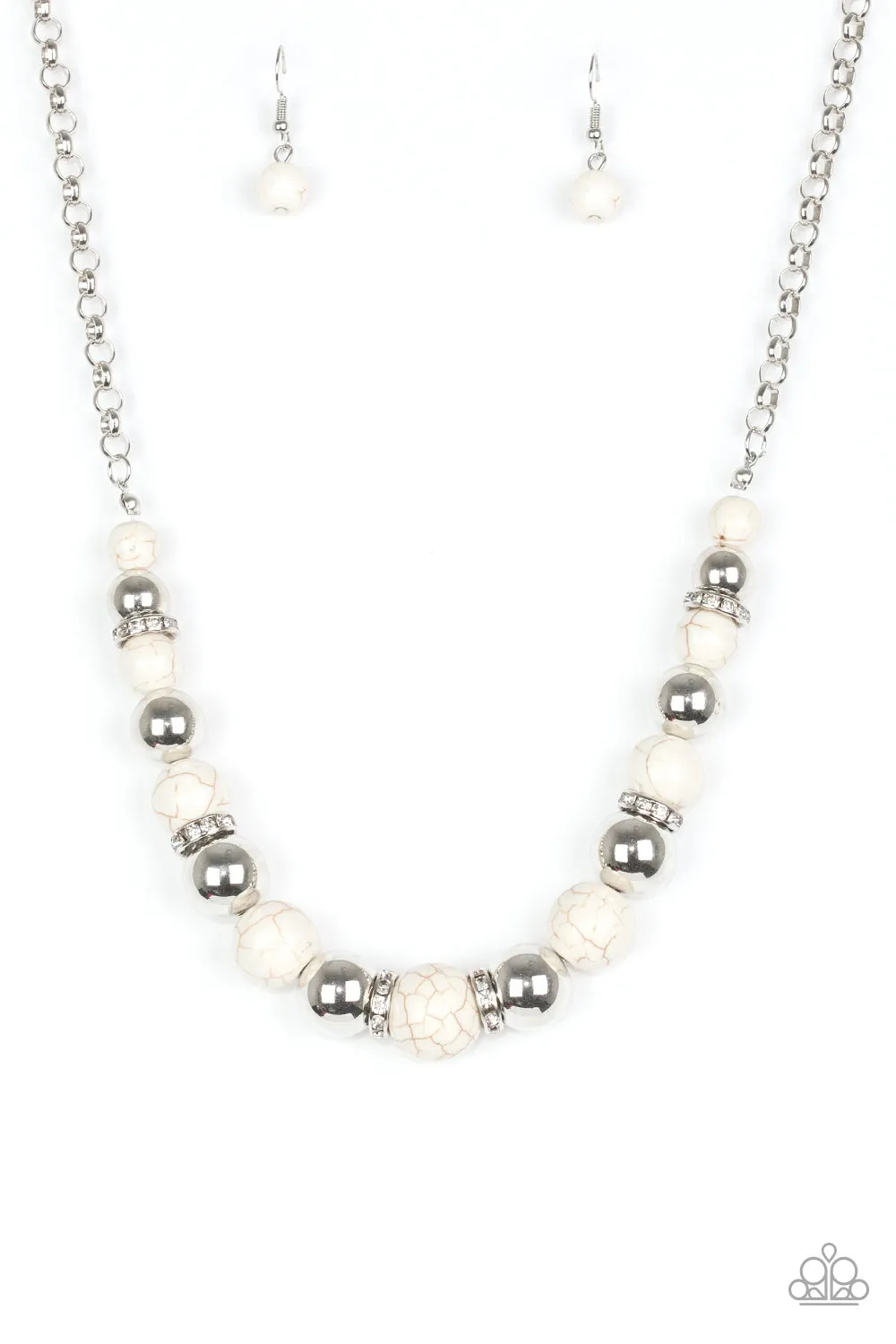 The Ruling Class - White Paparazzi  Necklace