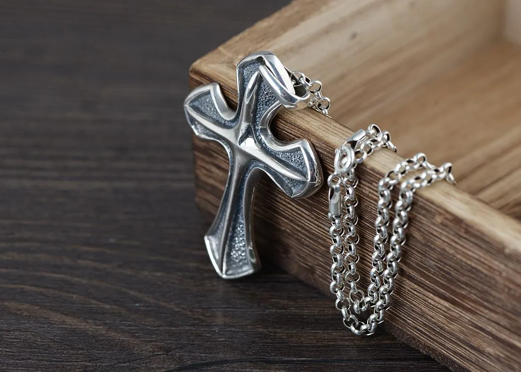 Timeless Cross - The Nevermore S925 Silver Vintage Craft Pendant Necklace