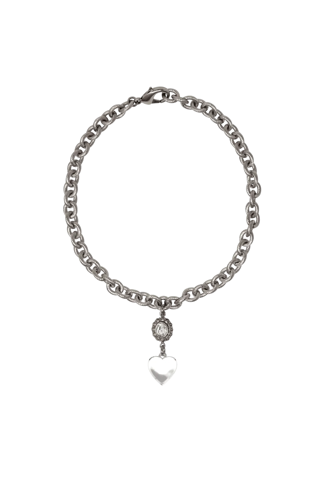 TRANSPARENT HEART CHARM NECKLACE