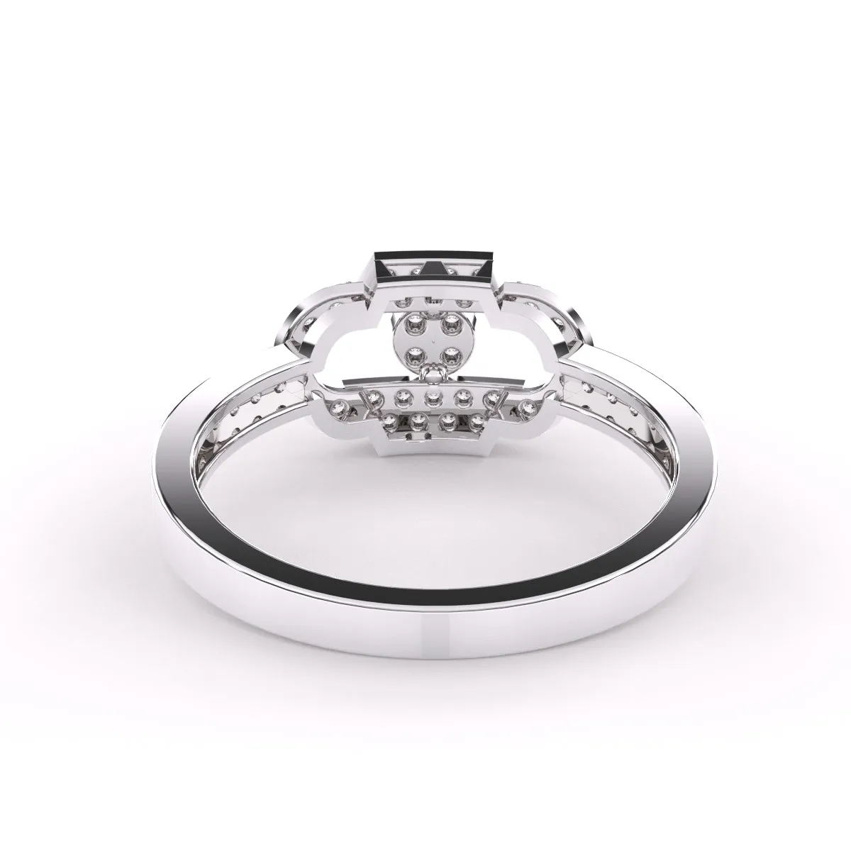 Trendy Open Cricle Diamond Gold Ring