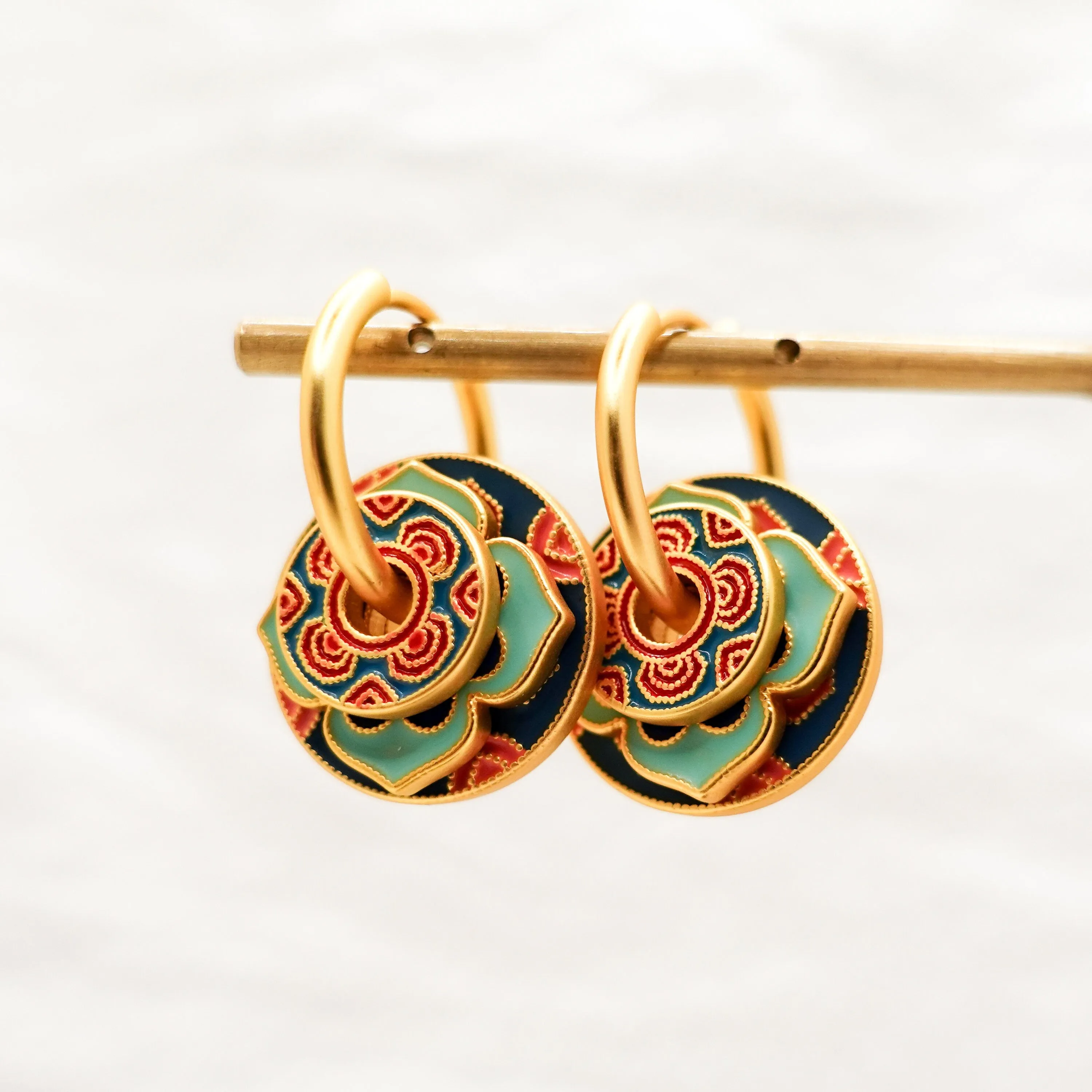 Unique 4 in 1 Radiant Stackable Vintage Style Earrings