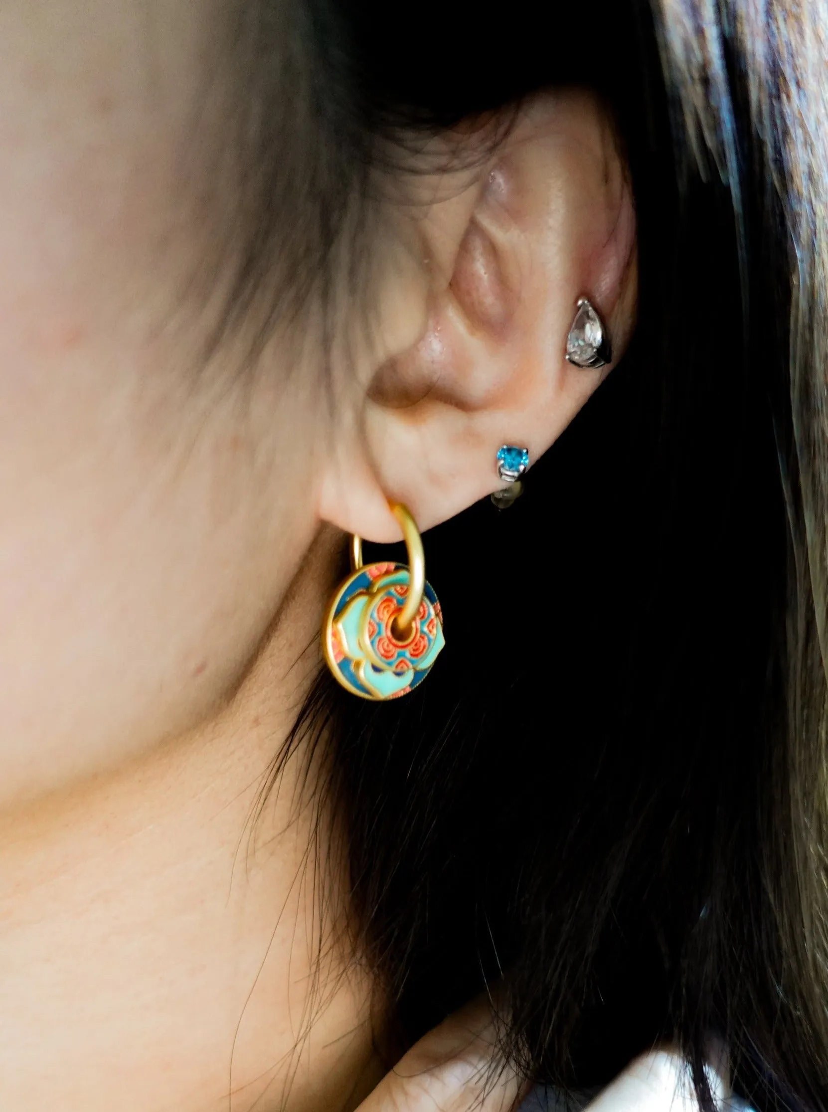 Unique 4 in 1 Radiant Stackable Vintage Style Earrings