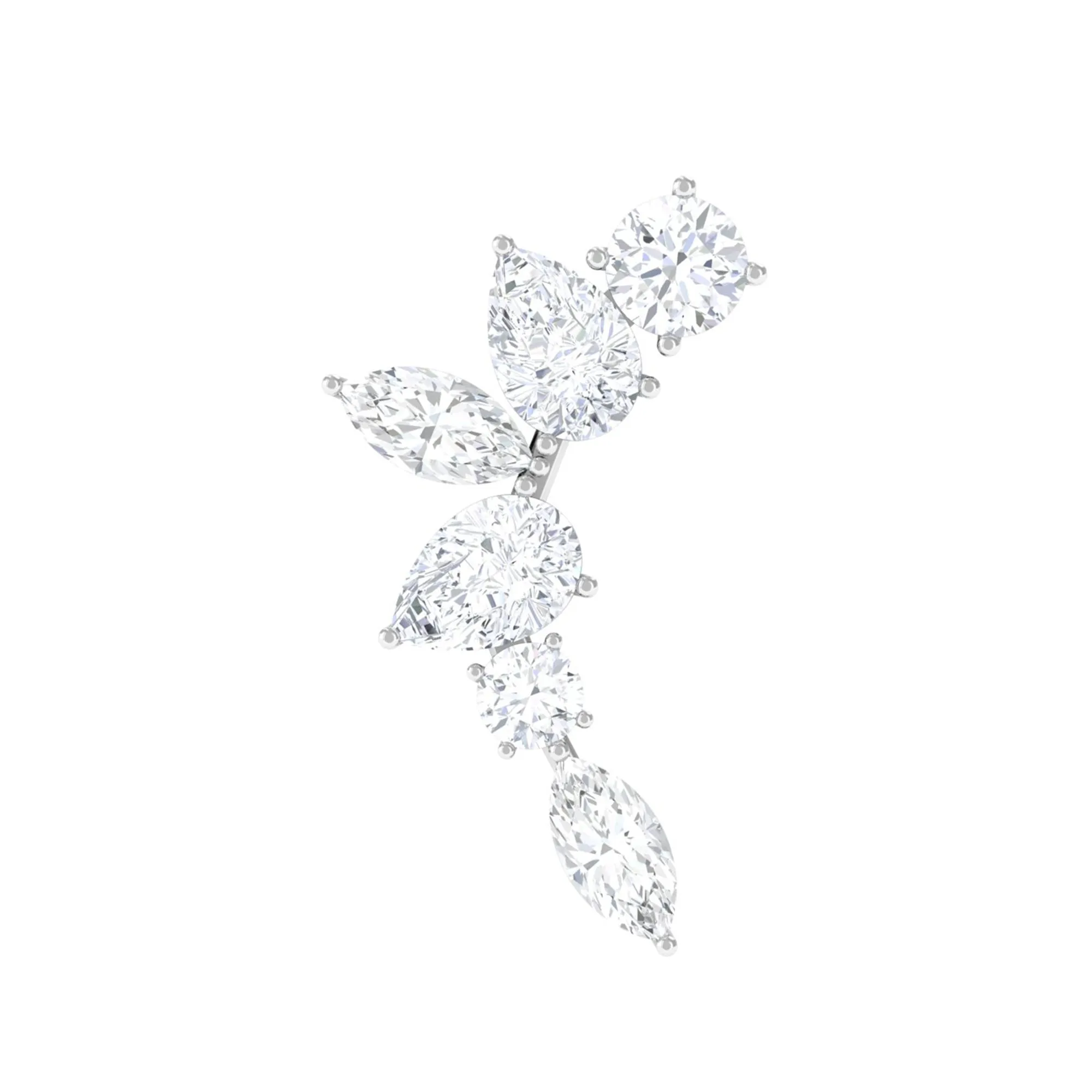 Unique Diamond Ear Crawler Earring for Helix Piercing