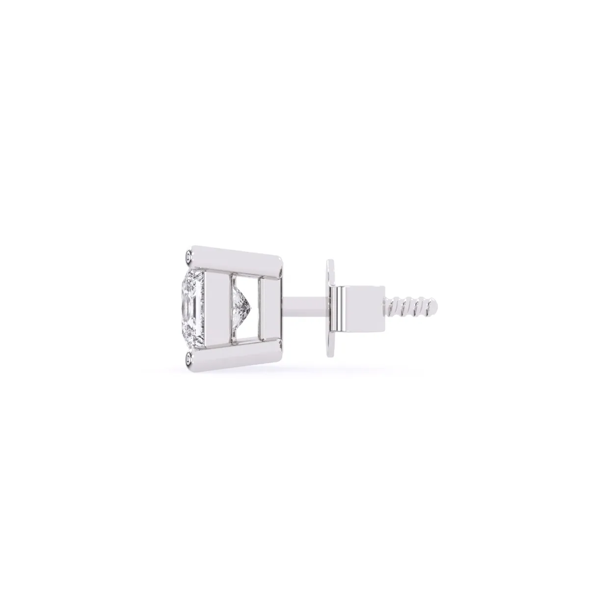 Unique Princess Diamond Solitaire Earrings