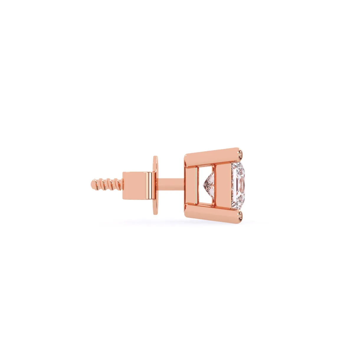 Unique Princess Diamond Solitaire Earrings