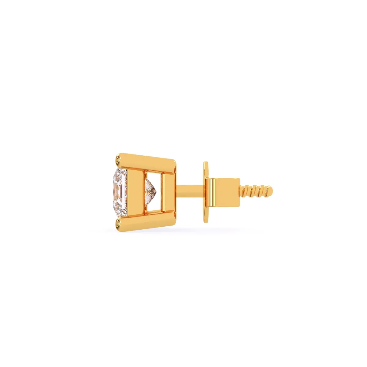 Unique Princess Diamond Solitaire Earrings
