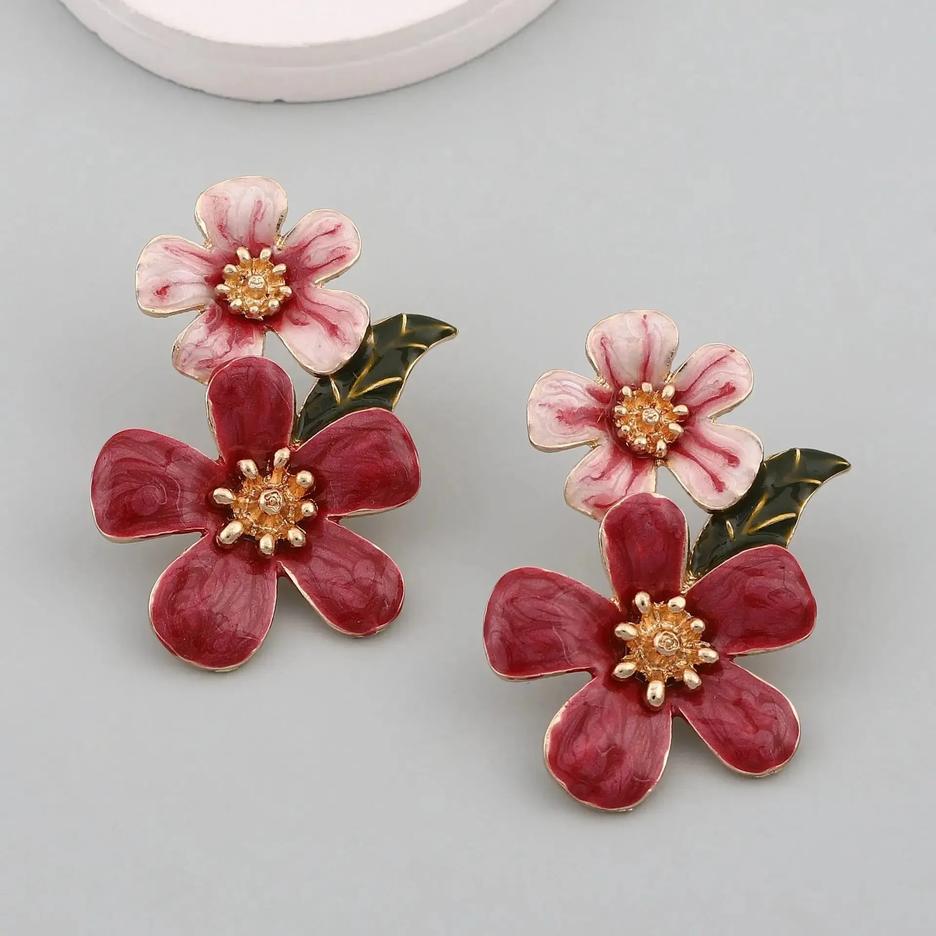 Unique Stud Earrings Camellia Earring Statement Jewelry