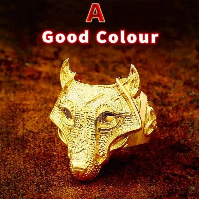 Viking Nordic Wolf Head Odin 's Symbol Ring