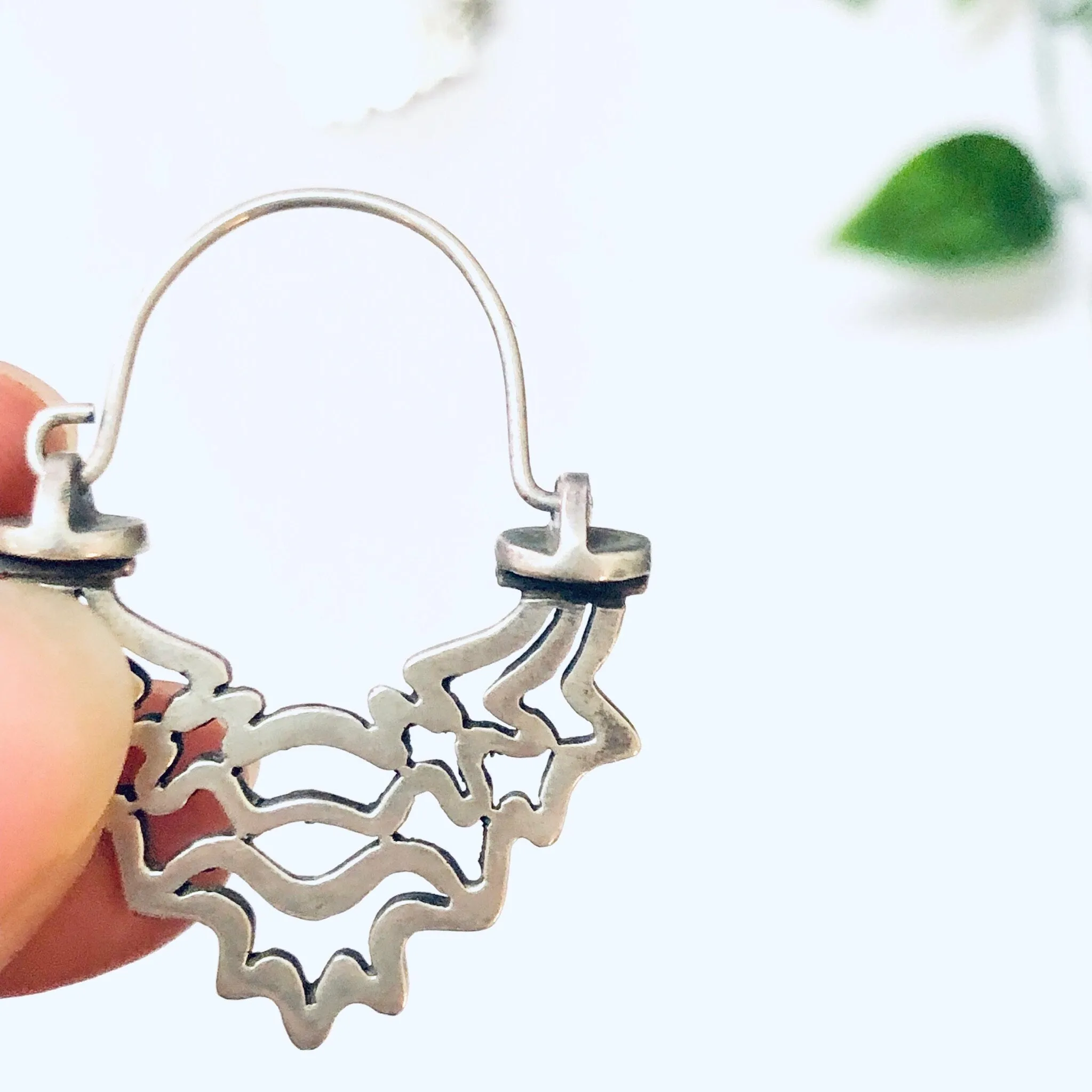 Vintage Earrings, Silver Earrings, Vintage Jewelry, Unique Earrings, pierced Ears, Hoop Earrings, Dangle Earrings, 925 Earrings, Dragon