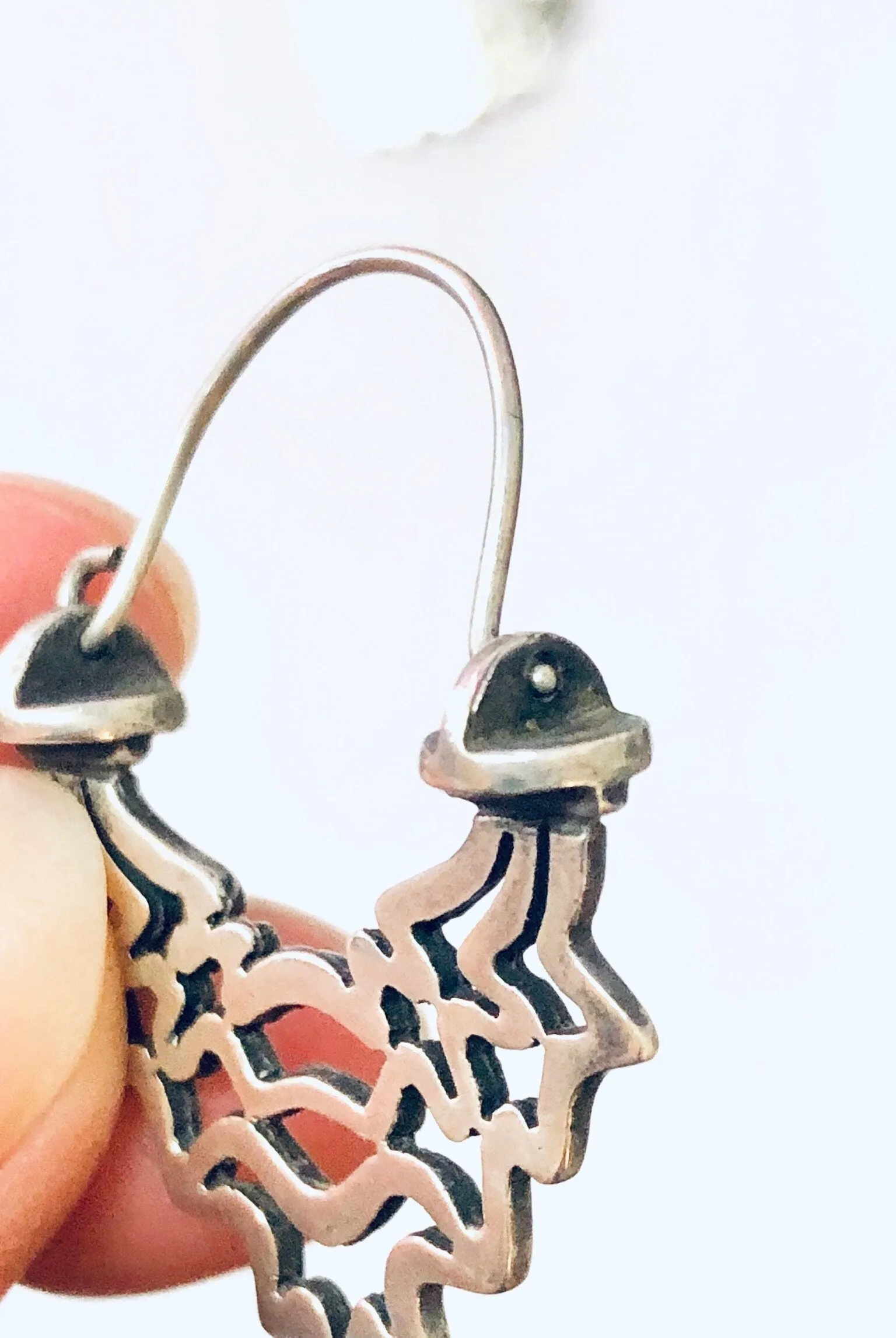 Vintage Earrings, Silver Earrings, Vintage Jewelry, Unique Earrings, pierced Ears, Hoop Earrings, Dangle Earrings, 925 Earrings, Dragon