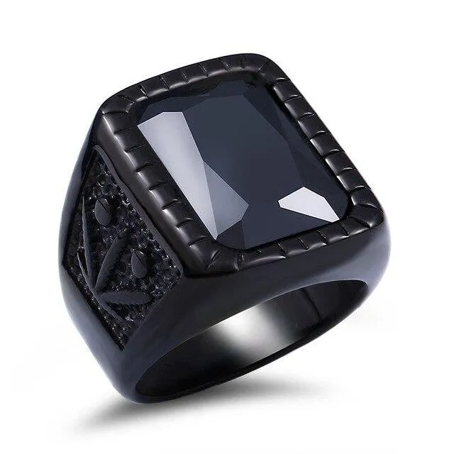 Vintage Red Zircon Crystal  Finger Rings For Men