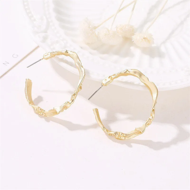 Water Shape Liquid Metal Hoop Earrings