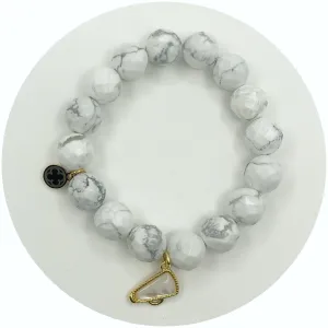 White Howlite with Gold Cheer Megaphone