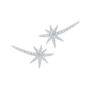 White Shooting Starburst Earrings