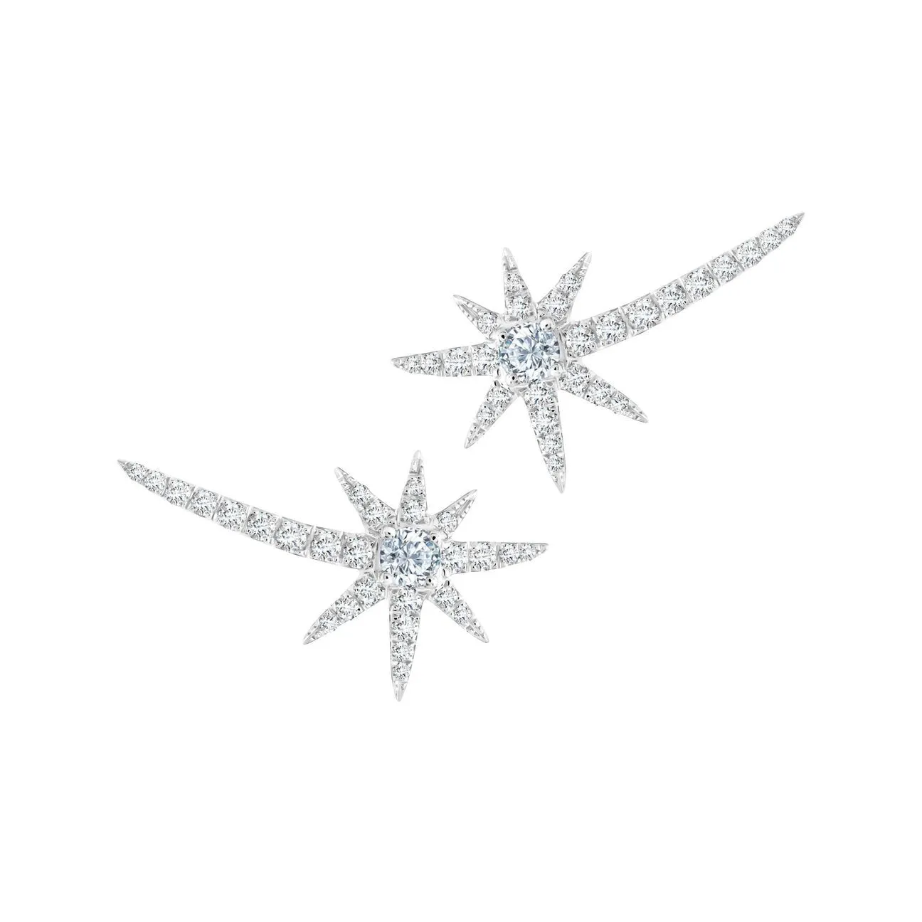 White Shooting Starburst Earrings