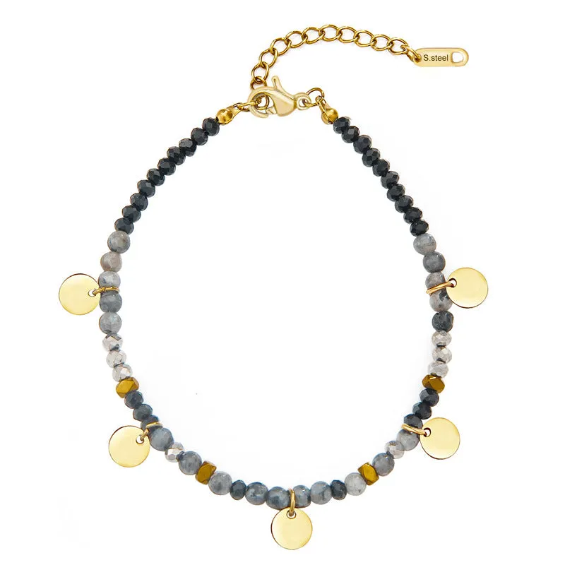 Wholesale Handmade Bead-hanging Delicate Round Titanium Steel Bracelets