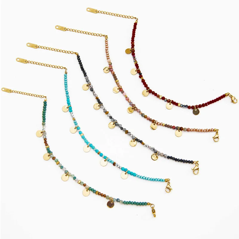 Wholesale Handmade Bead-hanging Delicate Round Titanium Steel Bracelets