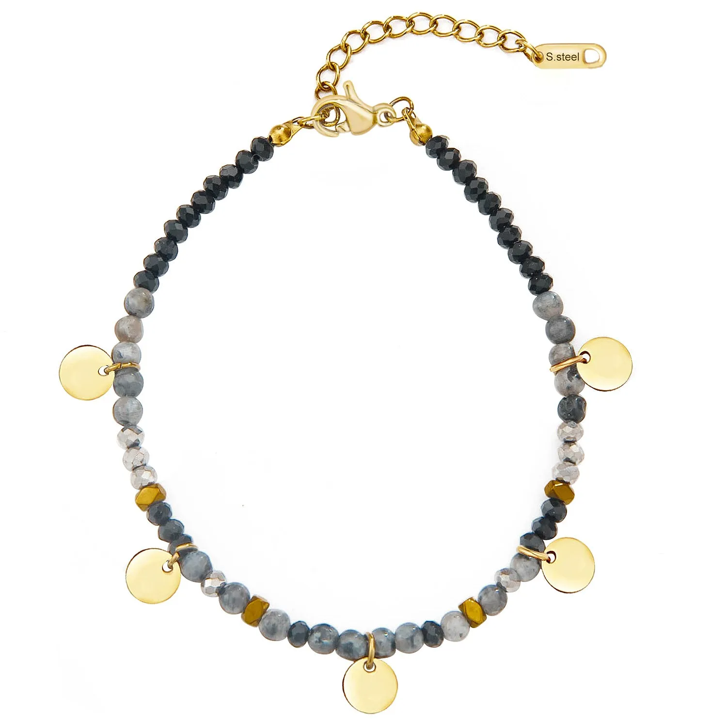 Wholesale Handmade Bead-hanging Delicate Round Titanium Steel Bracelets