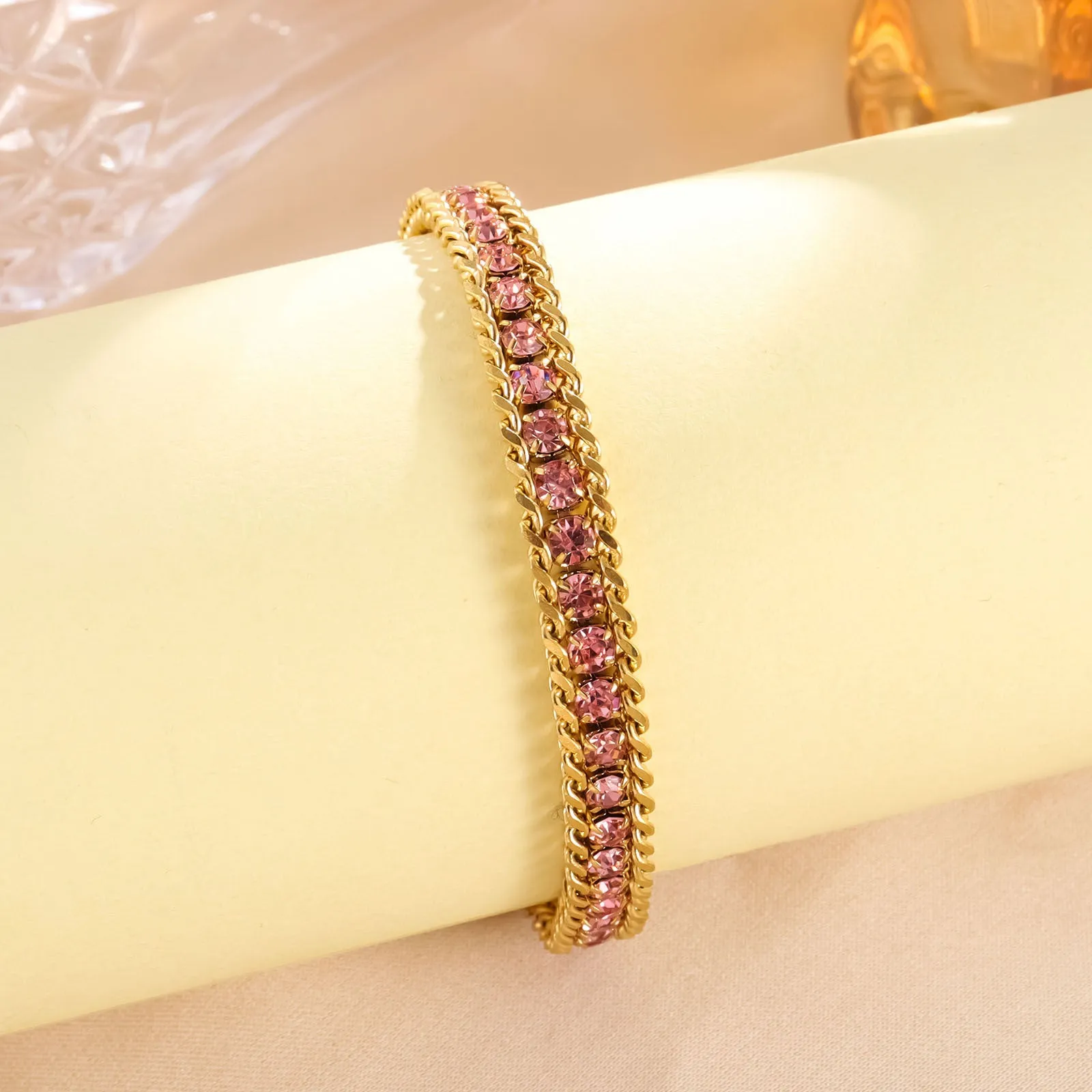 Wholesale Stainless Steel Micro Diamond Fashionable, Simple and Versatile Light Luxury Bracelet