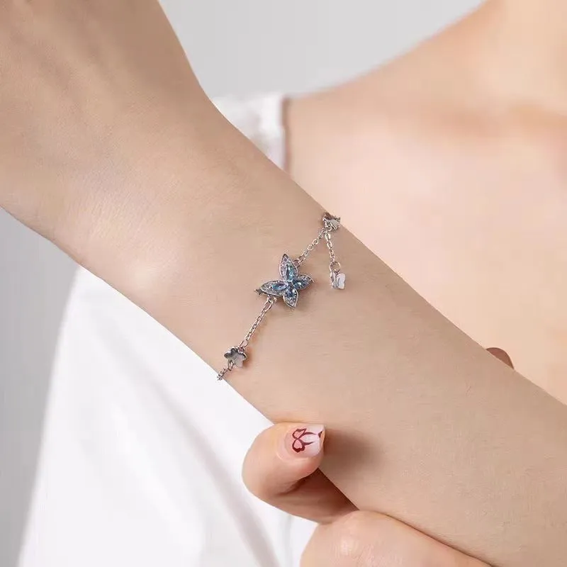 Wholesale Zircon tassel butterfly niche design versatile bracelet
