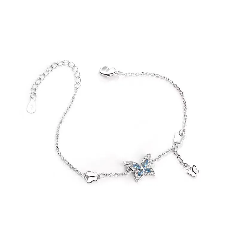 Wholesale Zircon tassel butterfly niche design versatile bracelet
